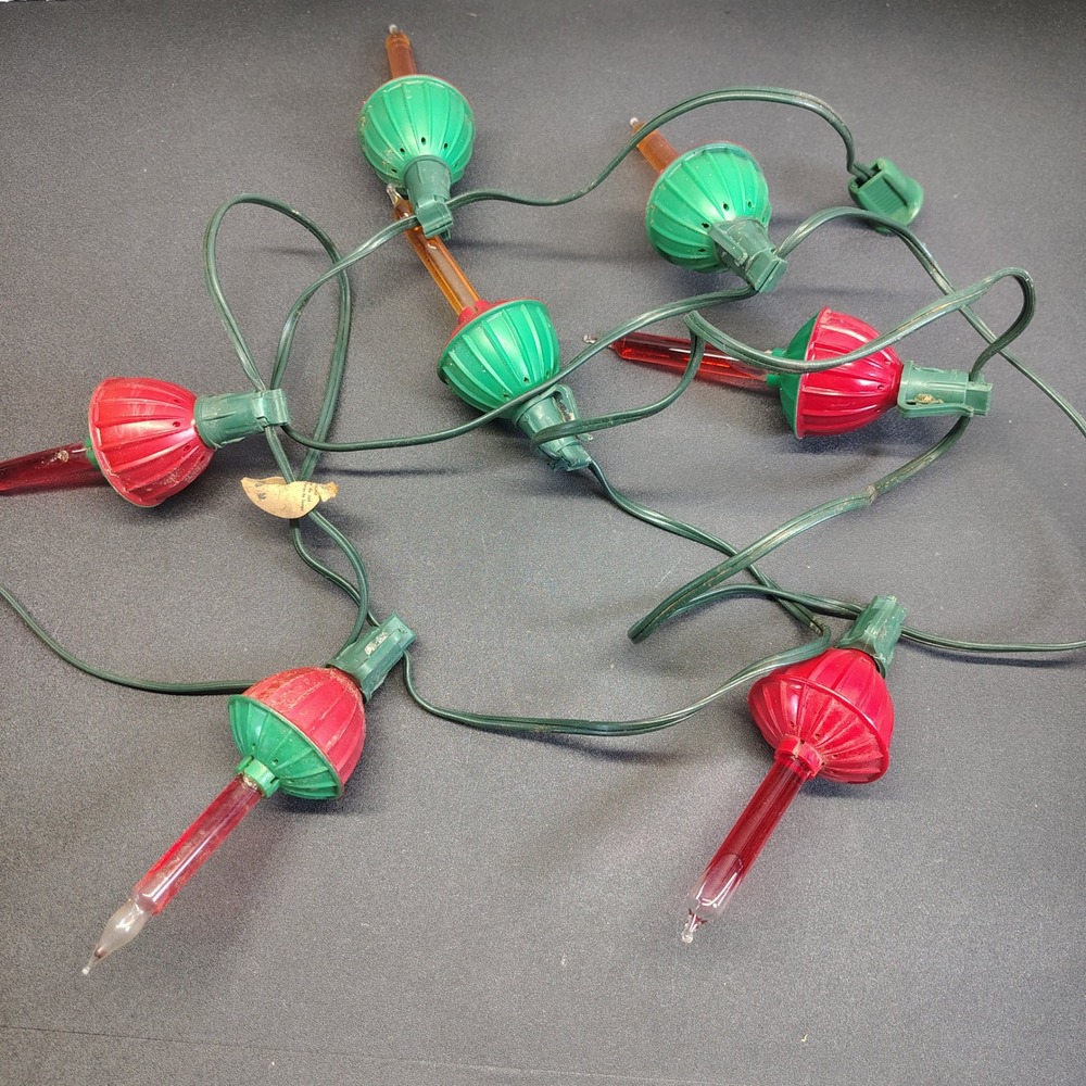 Vintage Bubble Christmas Lights Red Green Vintage Holiday Decor